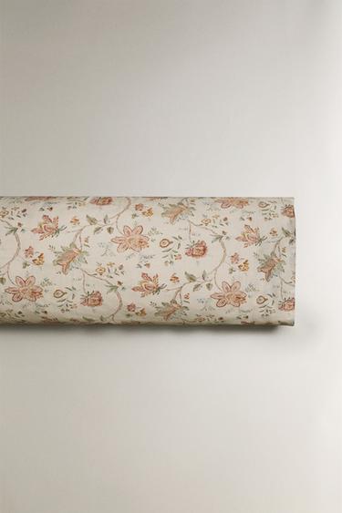 FLORAL SATEEN PILLOWCASE (300 THREAD COUNT) - Ecru by Zara - Image 4