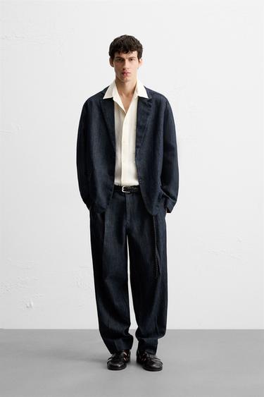TRAJE MEZCLILLA RELAX FIT - KAKI-MED de Zara