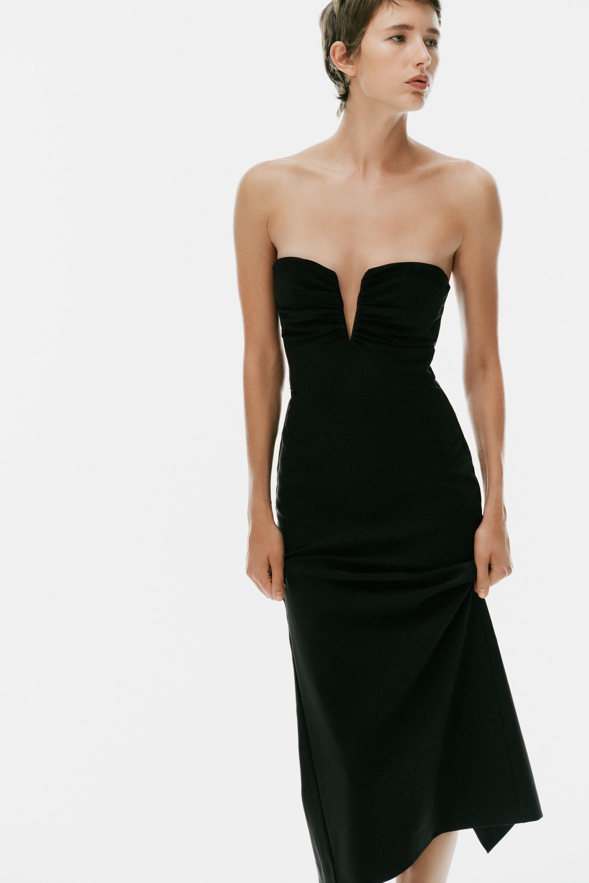 Женские платья Zara RUCHED CUTOUT MIDI DRESS — фото 3