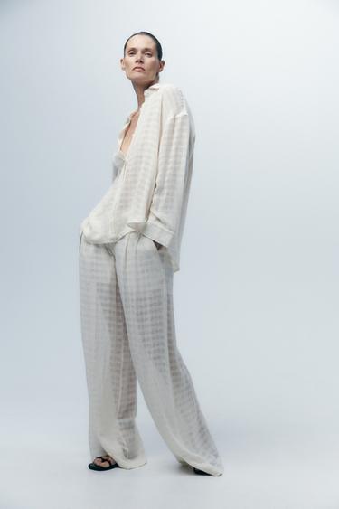CAMISA SEMITRANSPARENTE COM TEXTURA - Cru da Zara