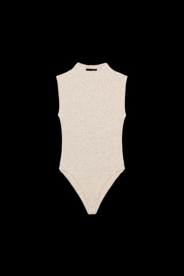 SOFT HIGH NECK BODYSUIT - Beige marl by Zara