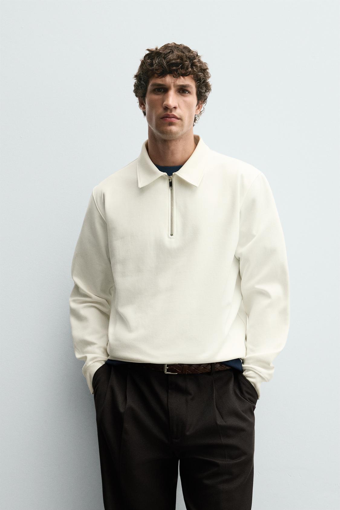 INTERLOCK ZIP POLO SWEATSHIRT