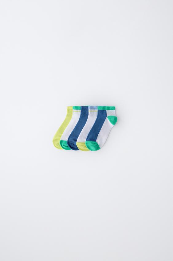 PACK CINCO CALCETINES CORTOS - Multicolor de Zara - Imagen 0