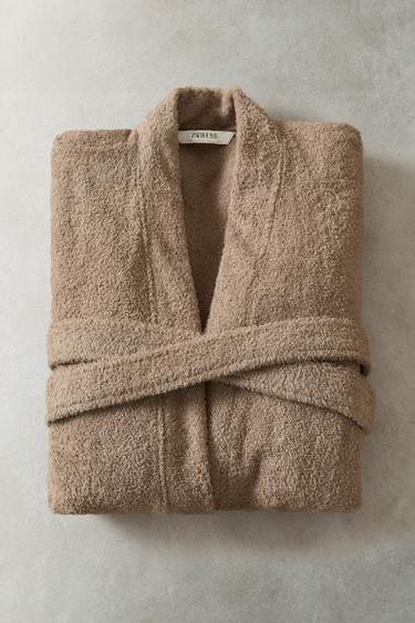 HIGH QUALITY COTTON BATHROBE (420 GXM²) - Dark beige by Zara - Image 7