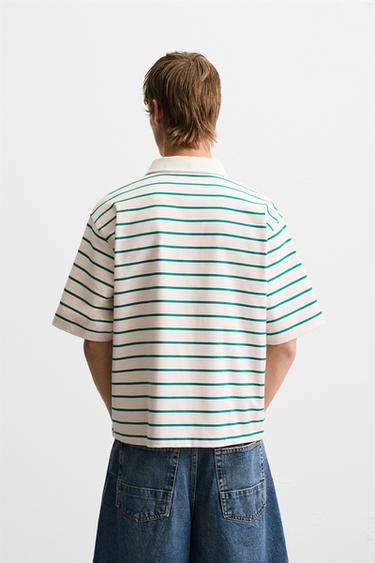 STRIPED RELAXED FIT POLO SHIRT - Pink by Zara - Image 2