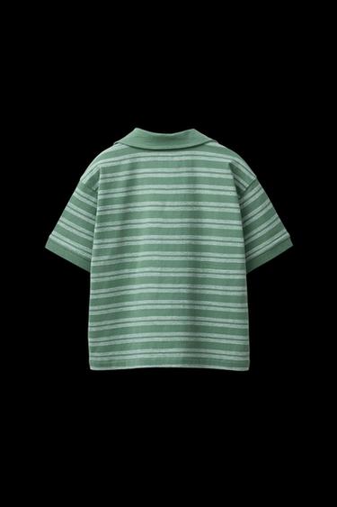 STRIPED POLO SHIRT - Green by Zara