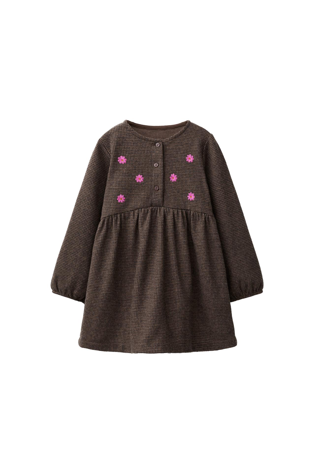 TEXTURED EMBROIDERED DRESS