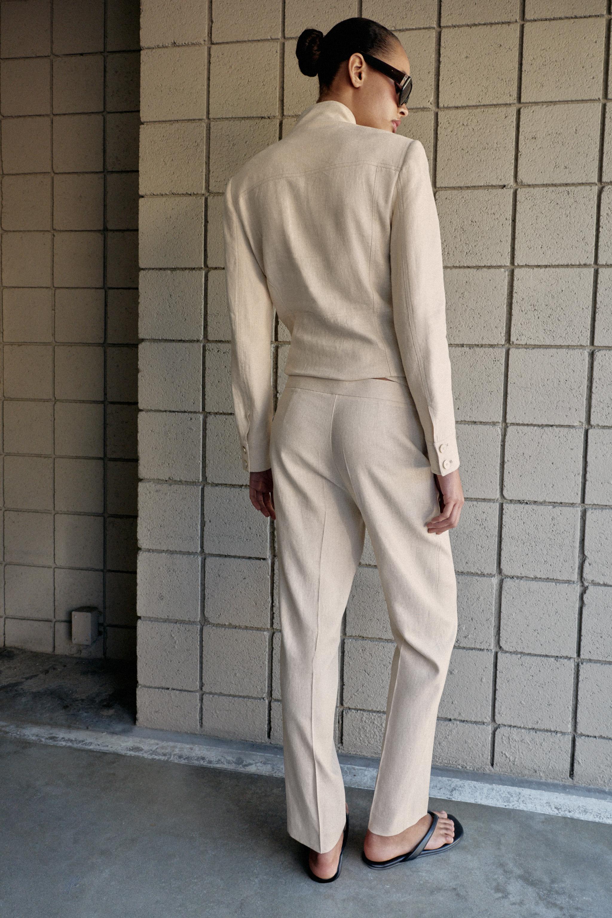 SLIM FIT LINEN PANTS