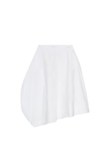 ASYMMETRIC MIDI SKIRT - White by Zara