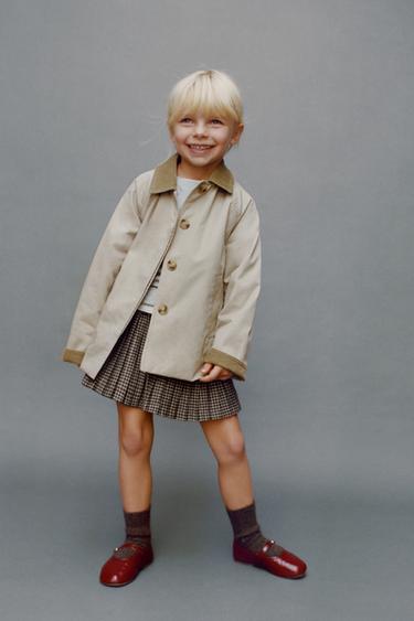 Zara CORDUROY COLLAR TRENCH COAT - Beige - Image 0