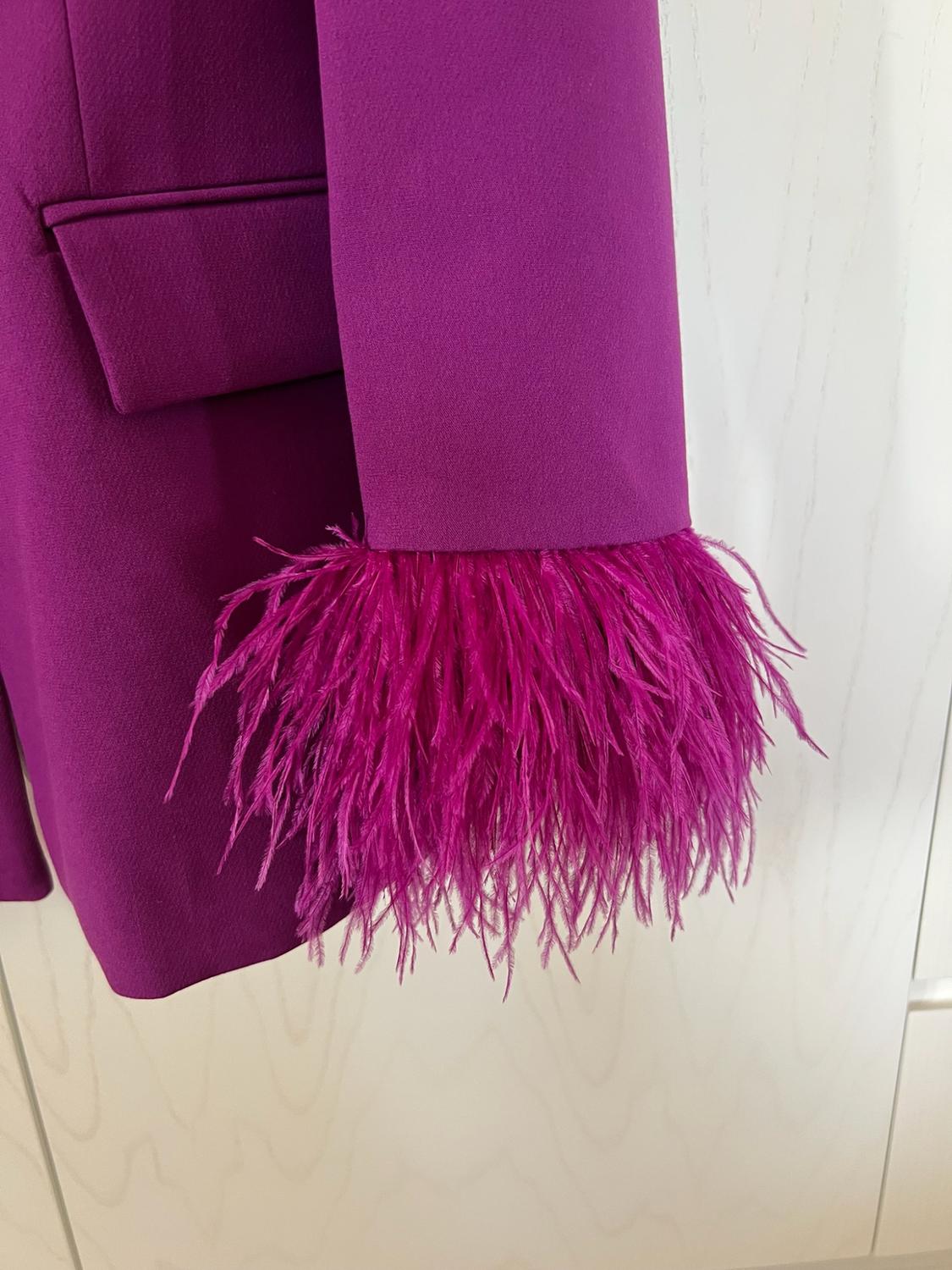BLAZER WITH FEATHER CUFFS AND SHOULDER PADS - Image 5