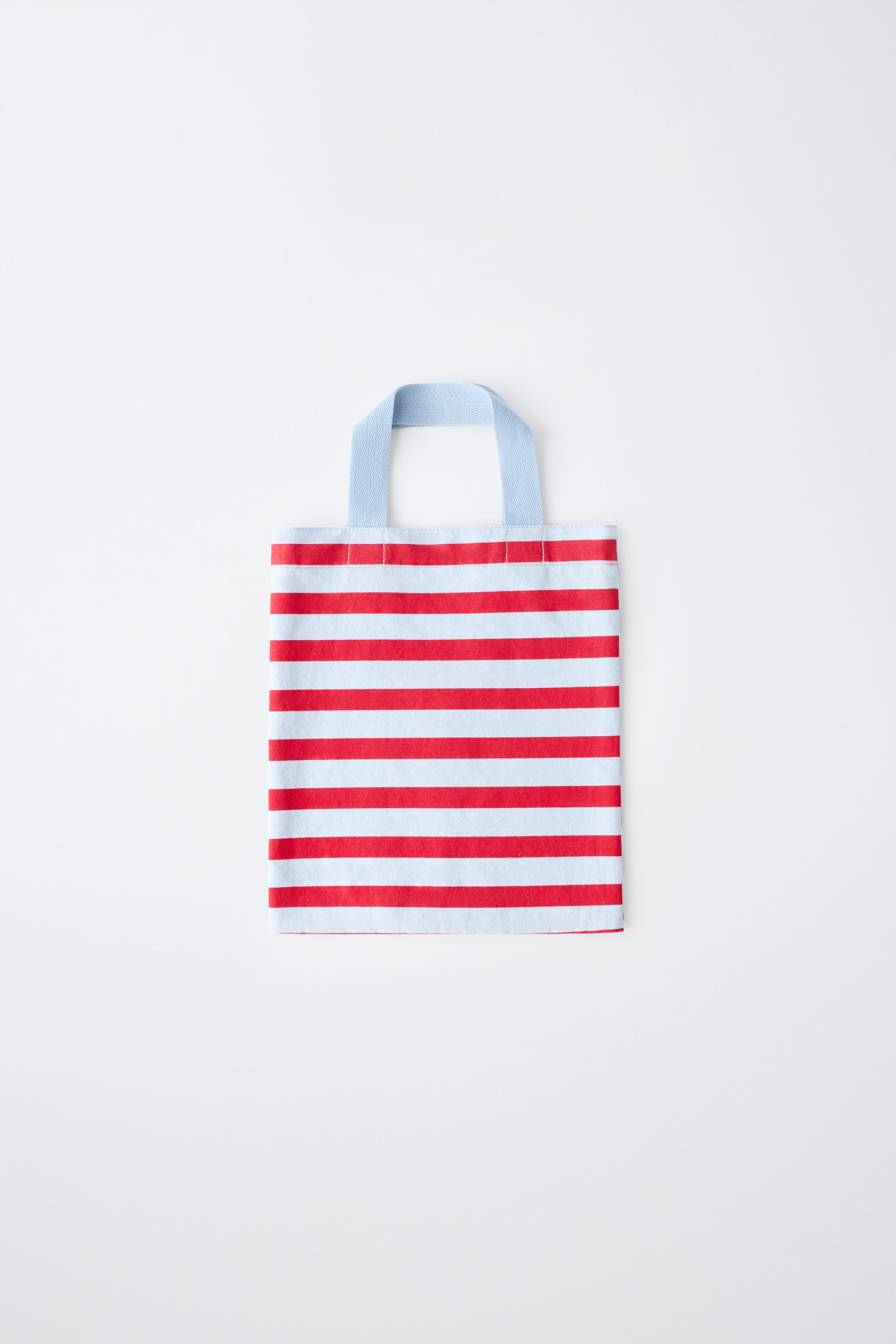 STRIPED PRINT BAG — Blue