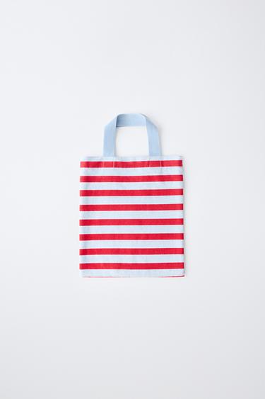 BOLSA ESTAMPADO RAYAS - Azul de Zara