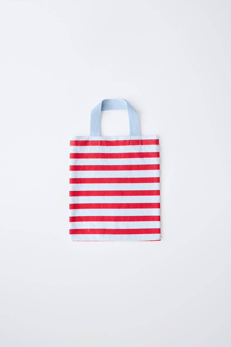 BOLSA CON ESTAMPADO A RAYAS