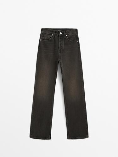 Zara Straight-leg high-waist jeans - Gray / Natural - Image 0