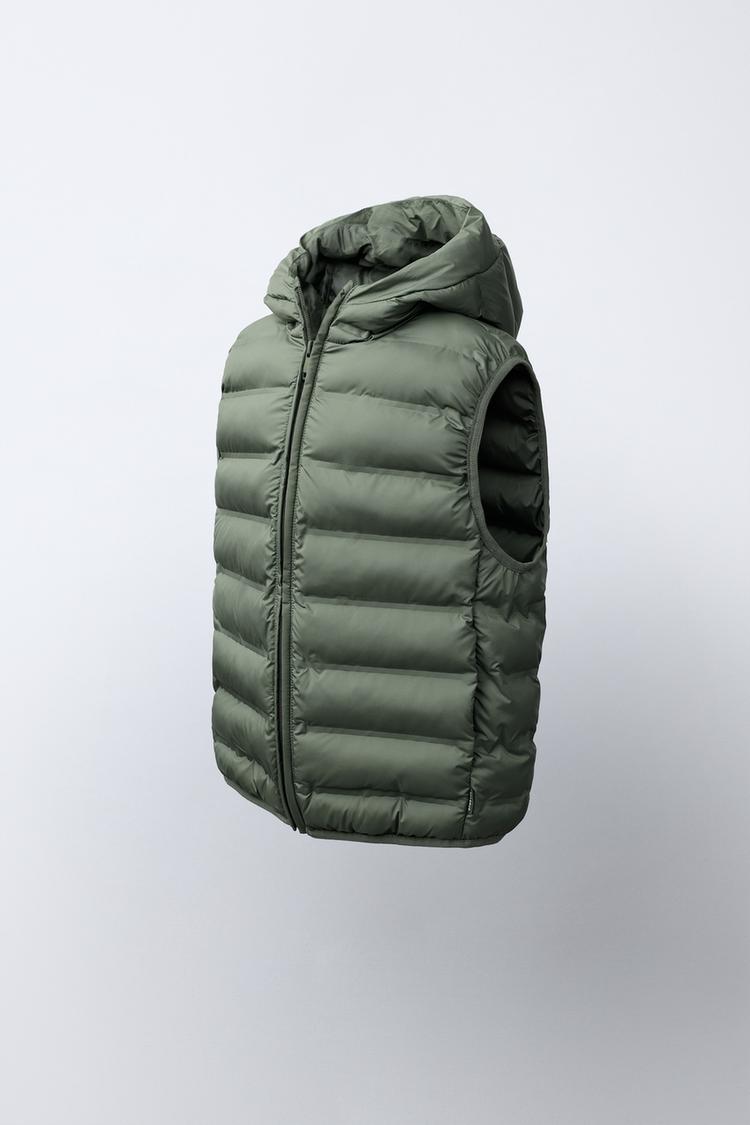 ULTRALIGHT WATER REPELLENT HOODIE VEST — Khaki