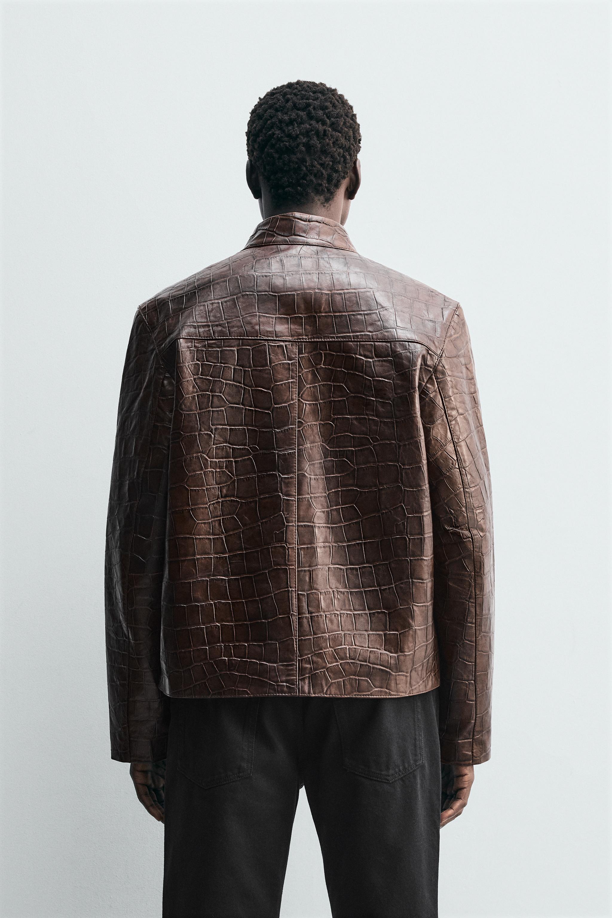 EMBOSSED LEATHER JACKET