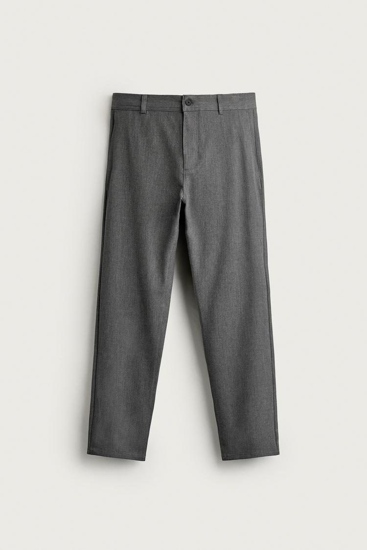 COMFORT TEXTURED CHINO TROUSERS