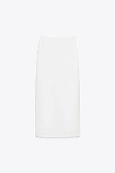 CUT-OUT KNIT MIDI SKIRT - Mid-ecru by Zara - Image 5