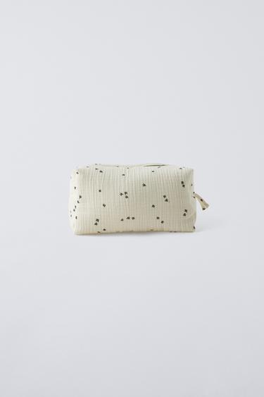 BIRD PRINT CREPE TOILETRY BAG - Ecru by Zara - Image 0