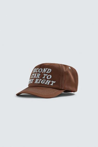 Zara PETER PAN TEXT CAP HARRY LAMBERT FOR ZARA X DISNEY - Brown