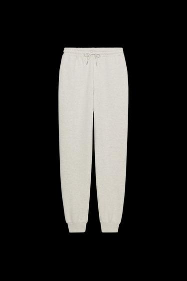 Zara RUSTIC JOGGER PANTS - Beige marl