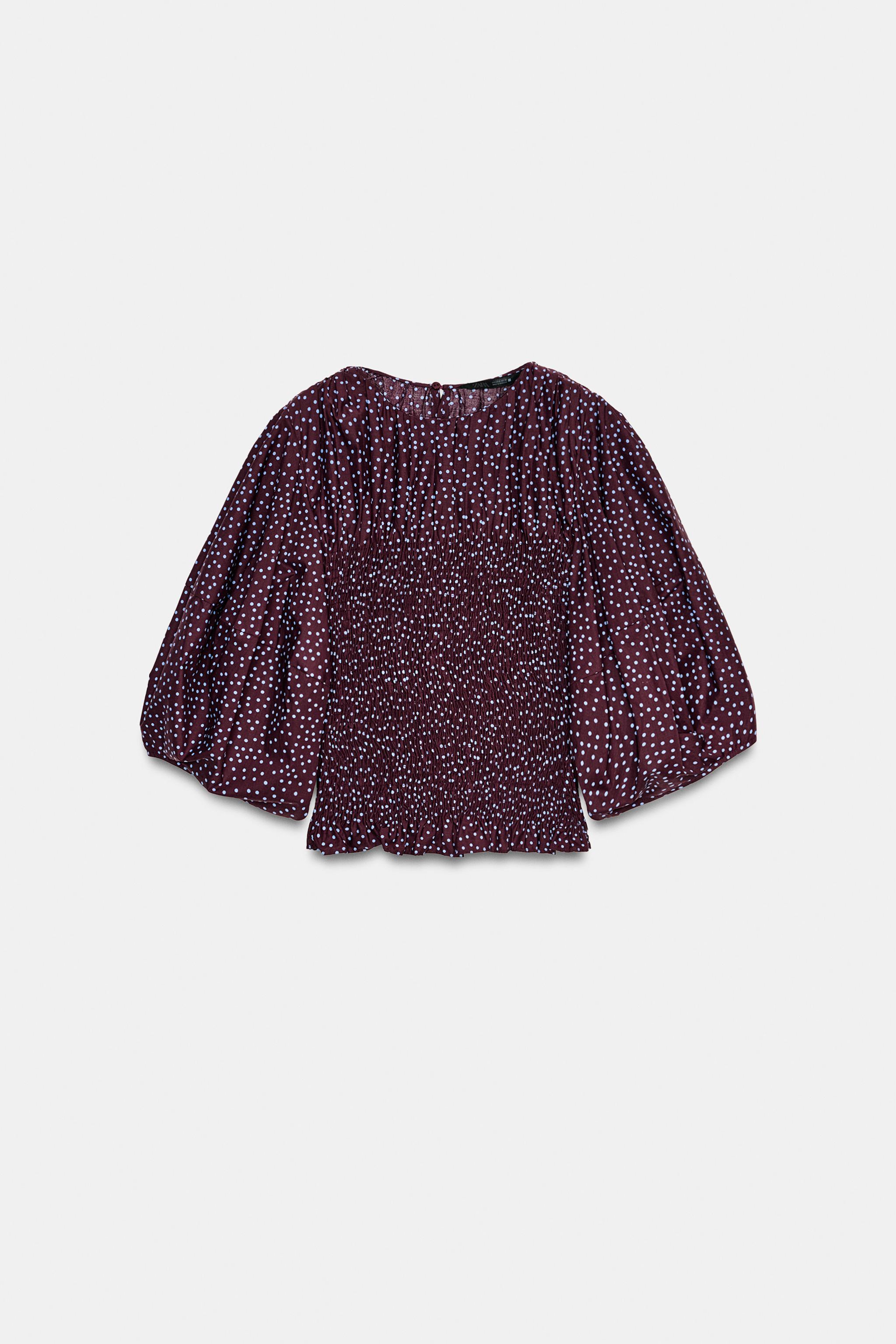 BLOUSE À POIS MANCHES BALLON