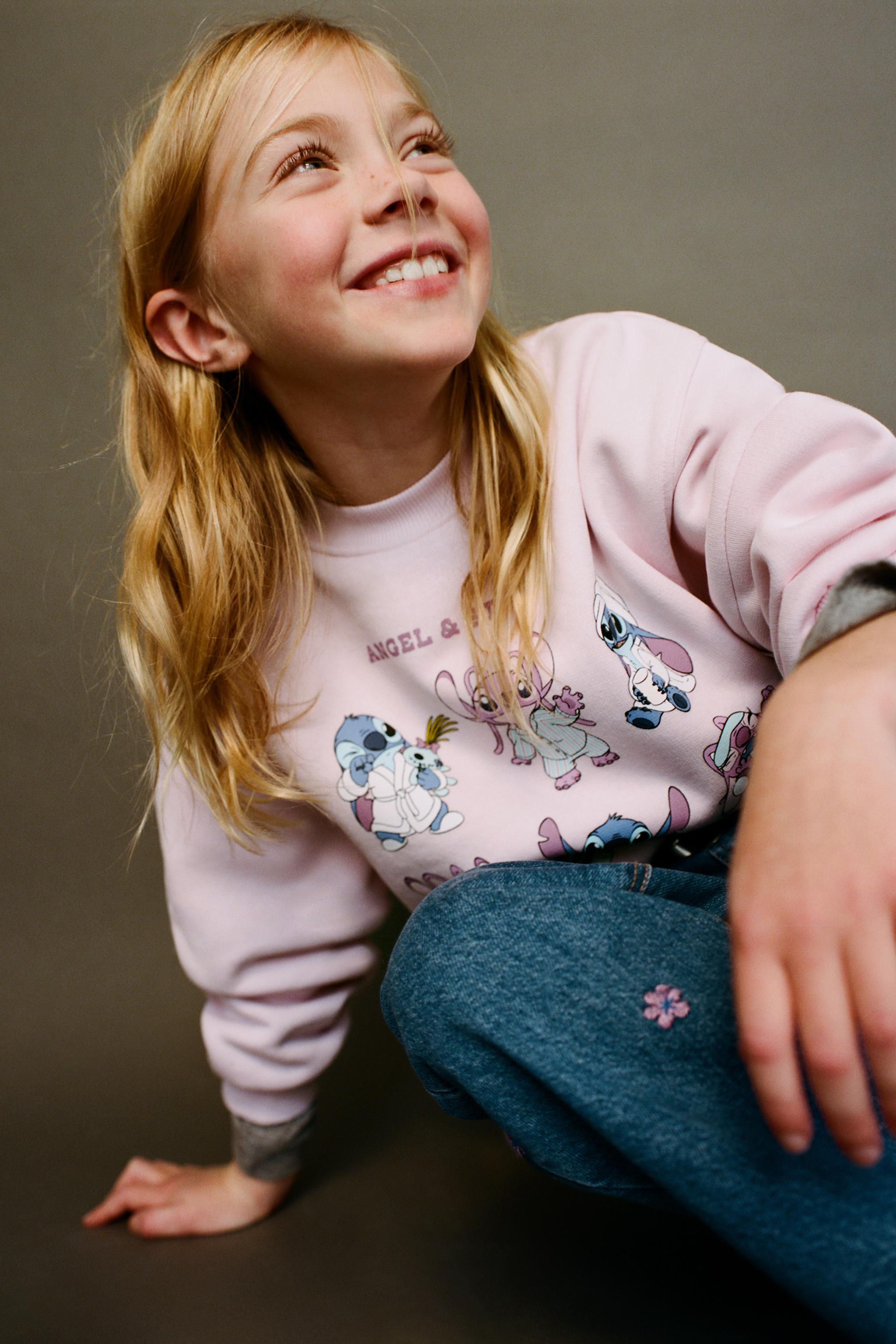 STITCH & ANGEL © DISNEY SWEATSHIRT - Pink | ZARA United States