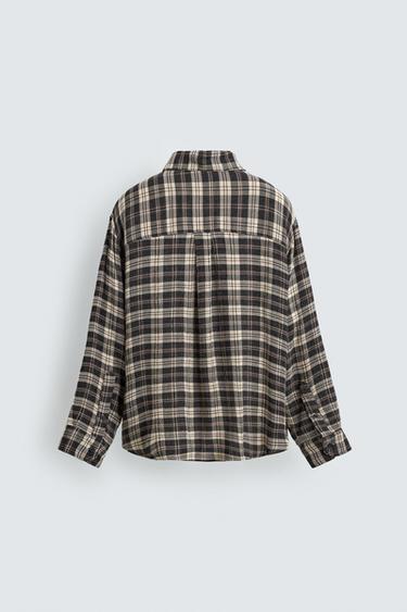 CHEMISE RELAXED FIT À CARREAUX - Noir / Blanc de Zara - Image 7