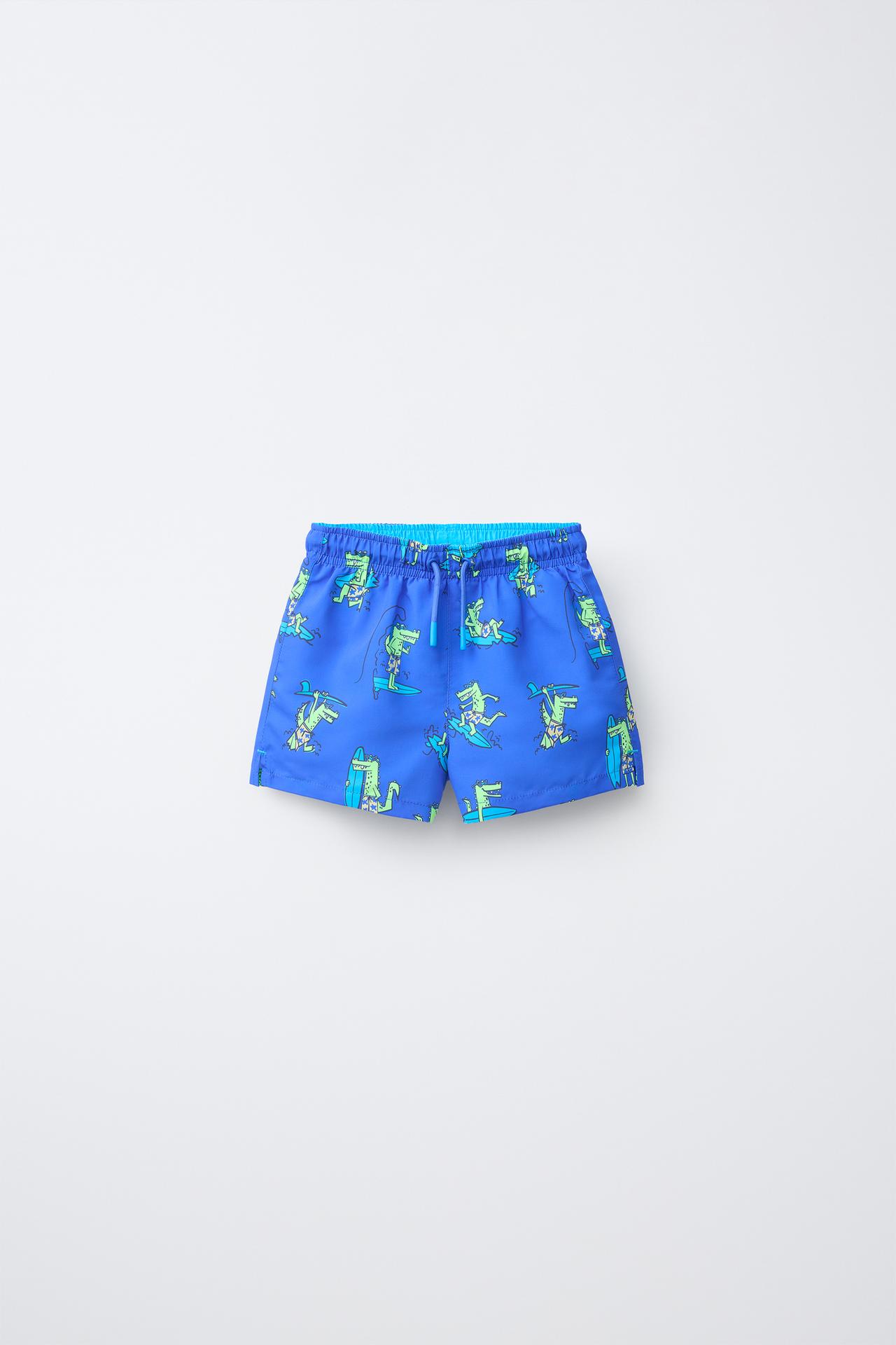 2-6 YEARS/ CROCODILE SWIM SHORTS — Bluish