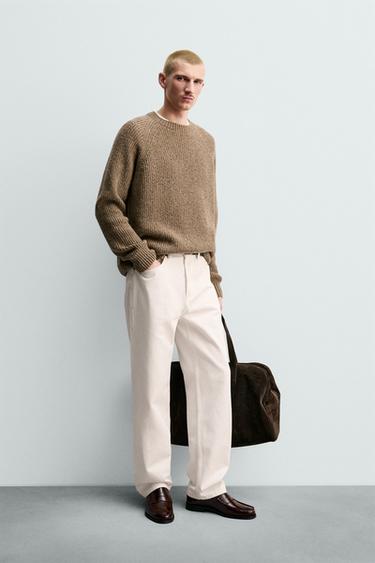 SVETR Z PATENTOVÉHO ÚPLETU S KNOFLÍKY - Hnědobéžová od Zara - Obrázek 0