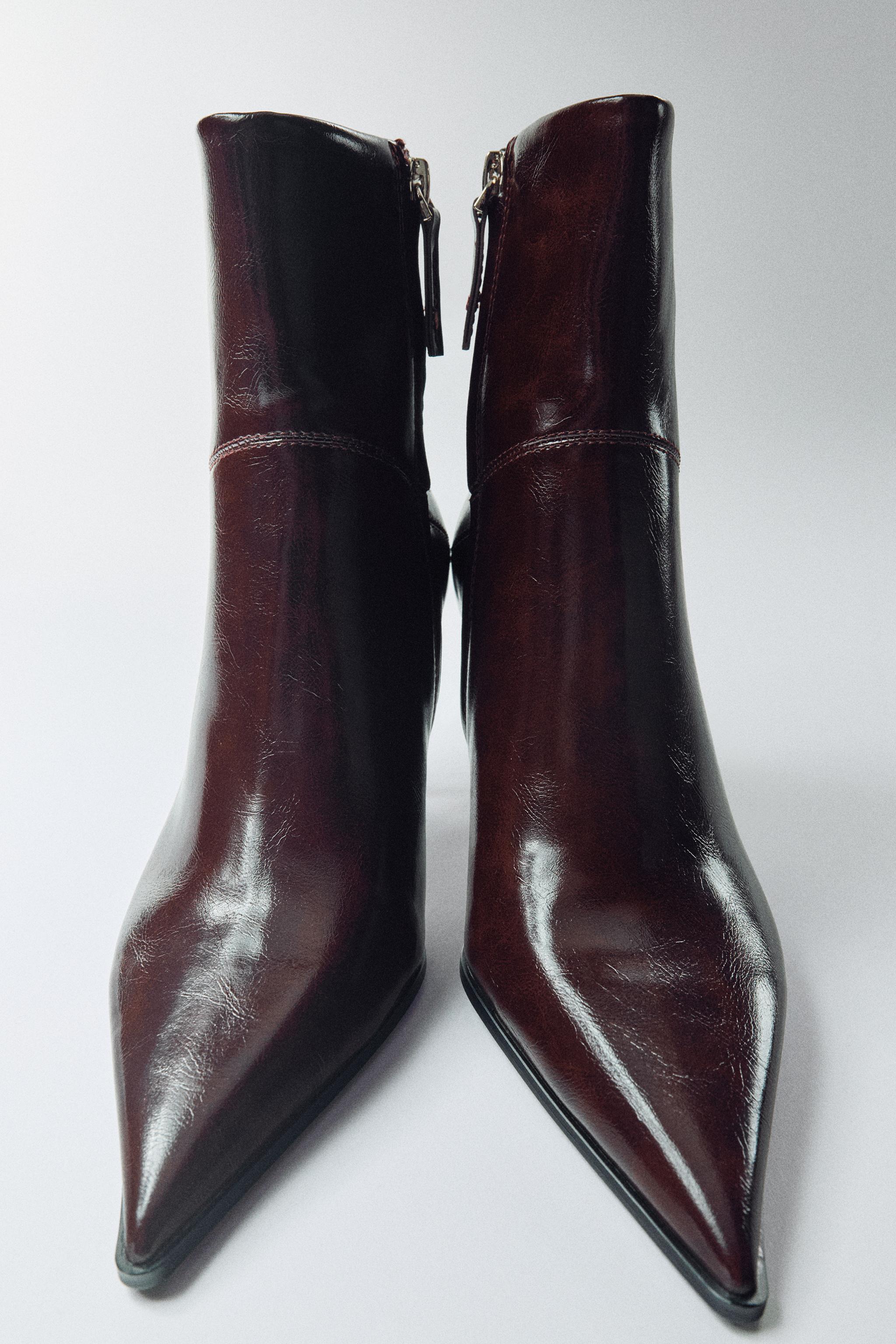 Patent Heeled Booties by Zara