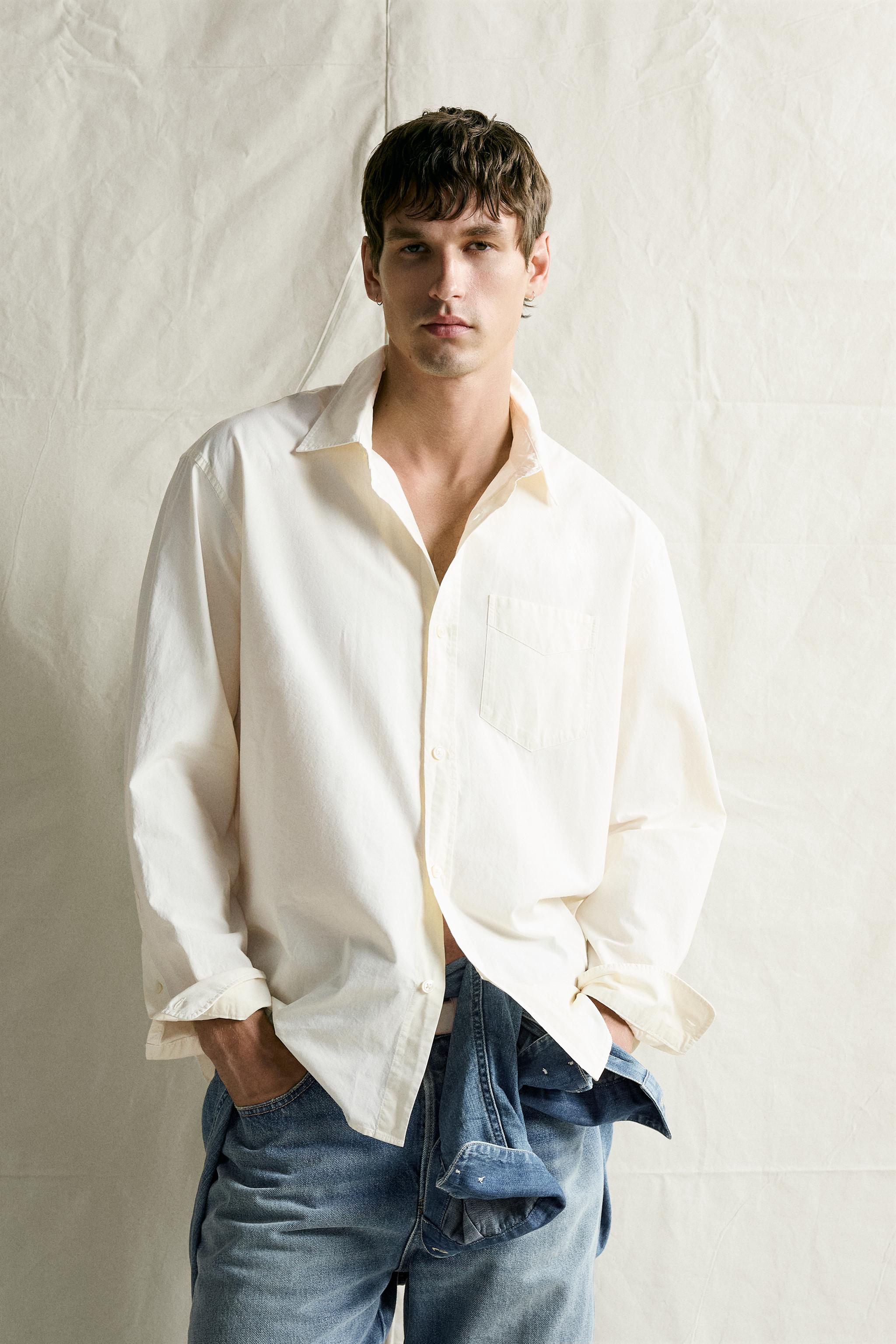 COTTON RELAXED-FIT SHIRT — White