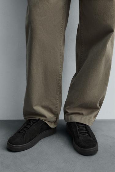 MONOCHROME LEATHER TRAINERS - Black by Zara - Image 2