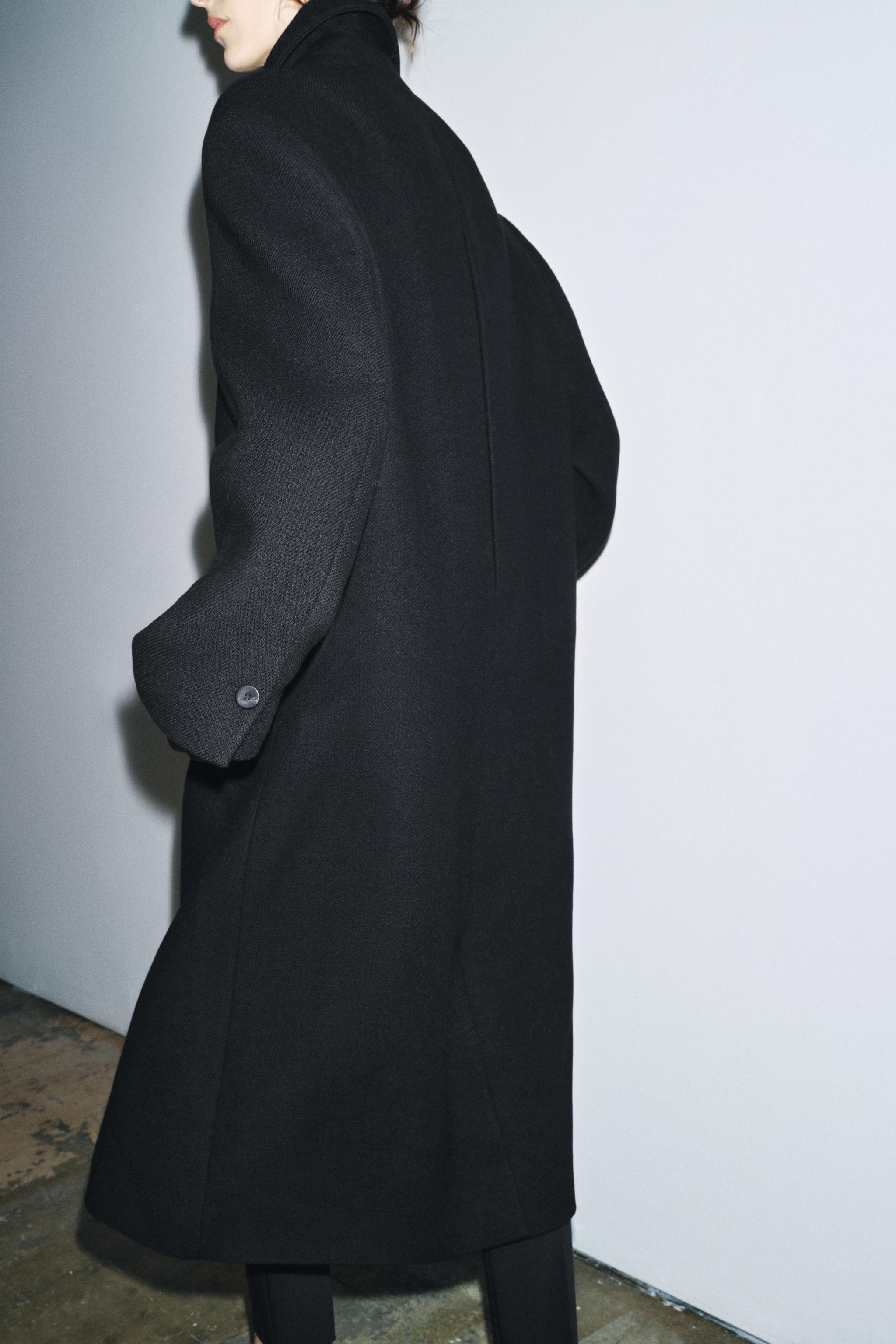 ZW COLLECTION ウールブレンドコート - ブラック | ZARA Japan / 日本