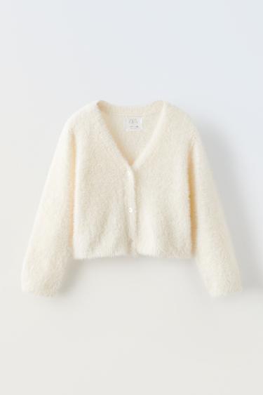 FAUX FUR CARDIGAN - Light beige by Zara