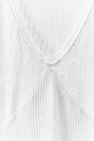 TOP EN POINTELLE BIMATIÈRE - Blanc de Zara - Image 5