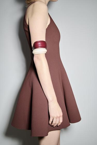 ROBE HALTER GODETS ZW COLLECTION - Caramel de Zara - Image 2