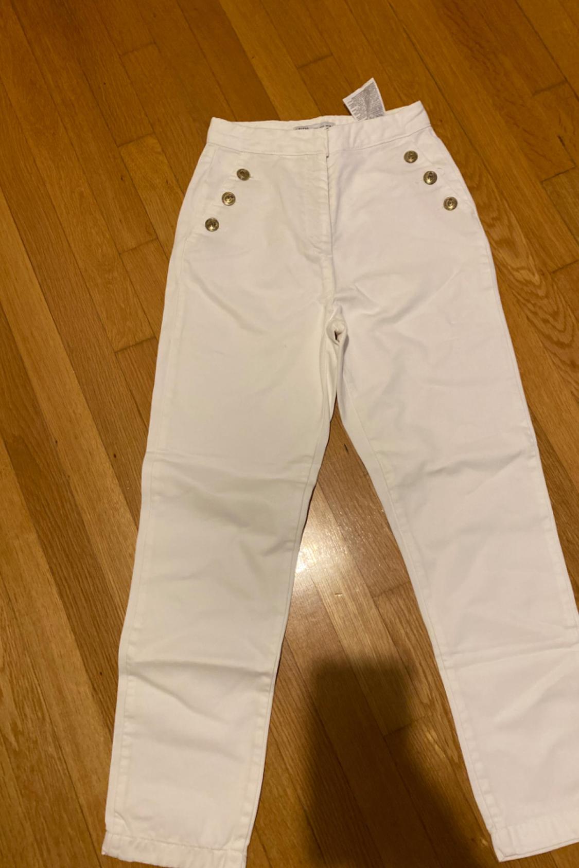 STRAIGHT FIT TROUSERS WITH GOLDEN BUTTONS