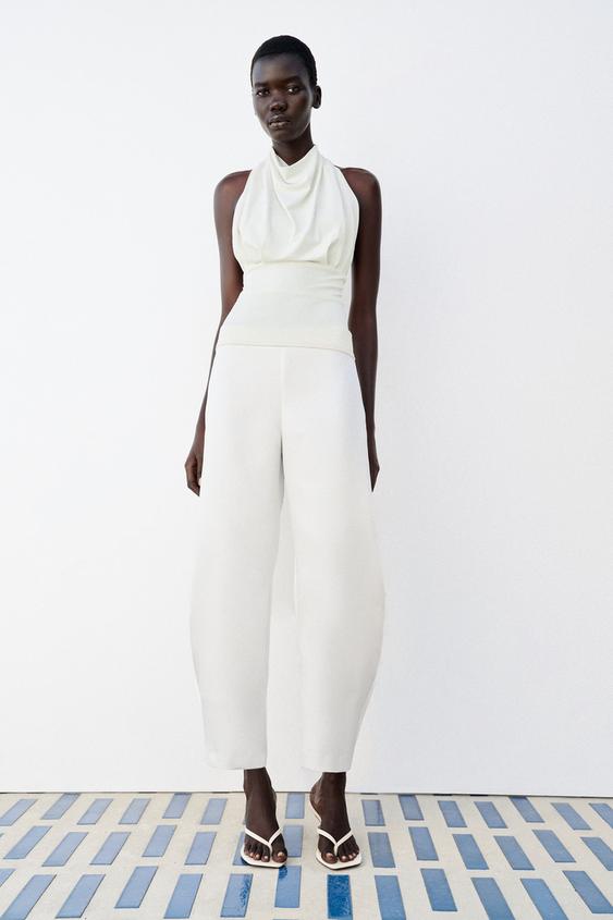 FLOWING DRAPED TOP - Oyster-white de Zara - Imagen 0