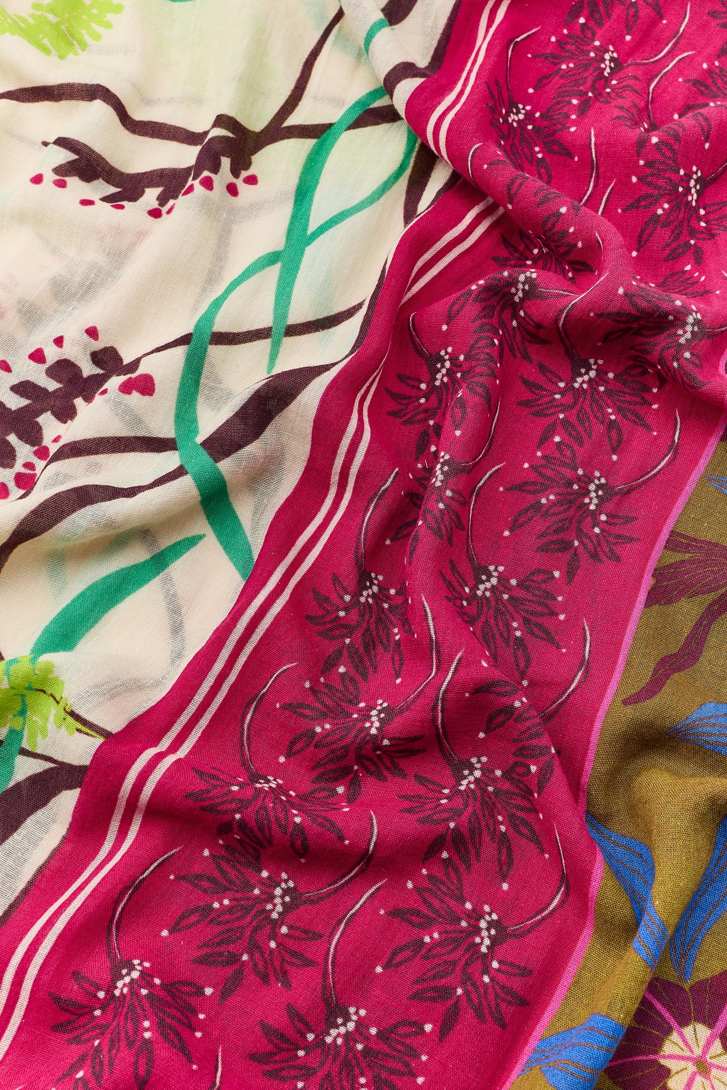 Женский шарф Zara Linen Blend Printed, цвет: Разноцветный — фото 4