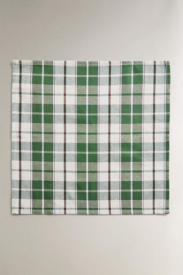 LOT DE SERVIETTES DE TABLE EN FIL TEINTÉ (LOT DE 2) - Vert de Zara - Image 1