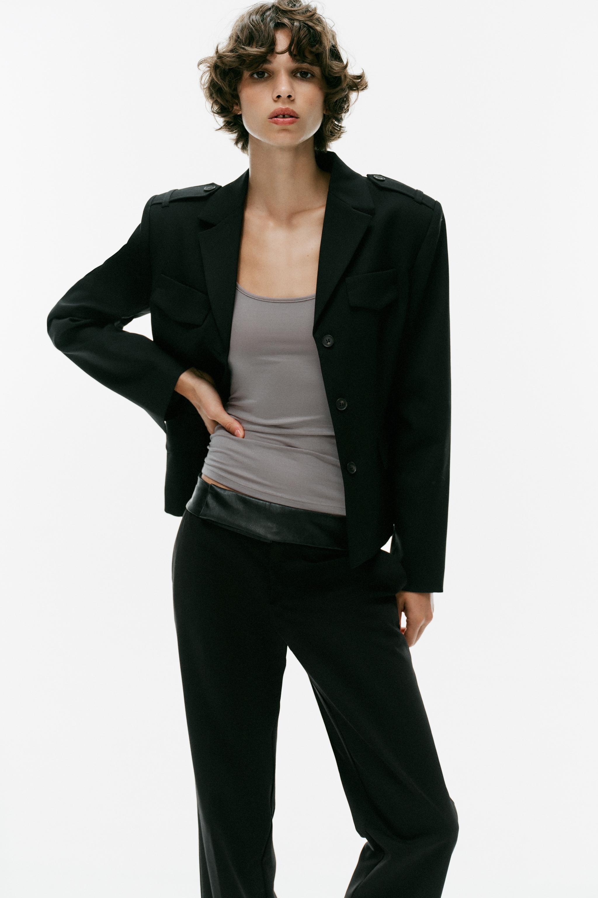 Женские брюки Zara COMBINED STRAIGHT PANTS — фото 4