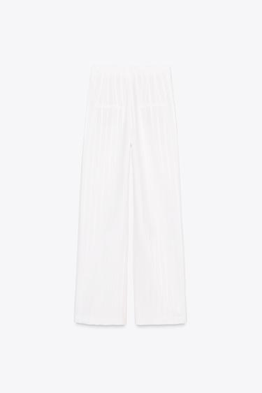 PANTALON FIL MÉTALLISÉ COLLECTION ZW - Blanc de Zara - Image 4