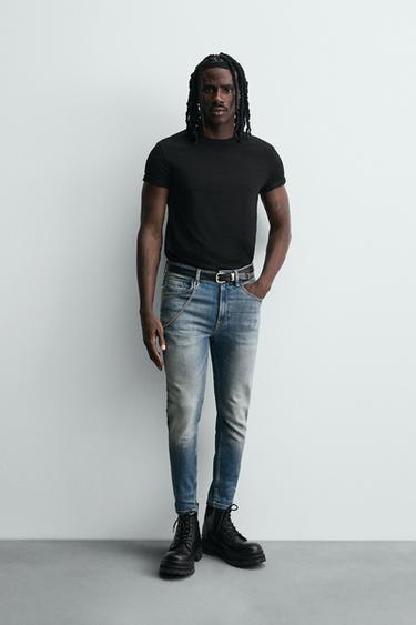 SKINNY CROPPED FIT JEANS - Mid-blue by Zara