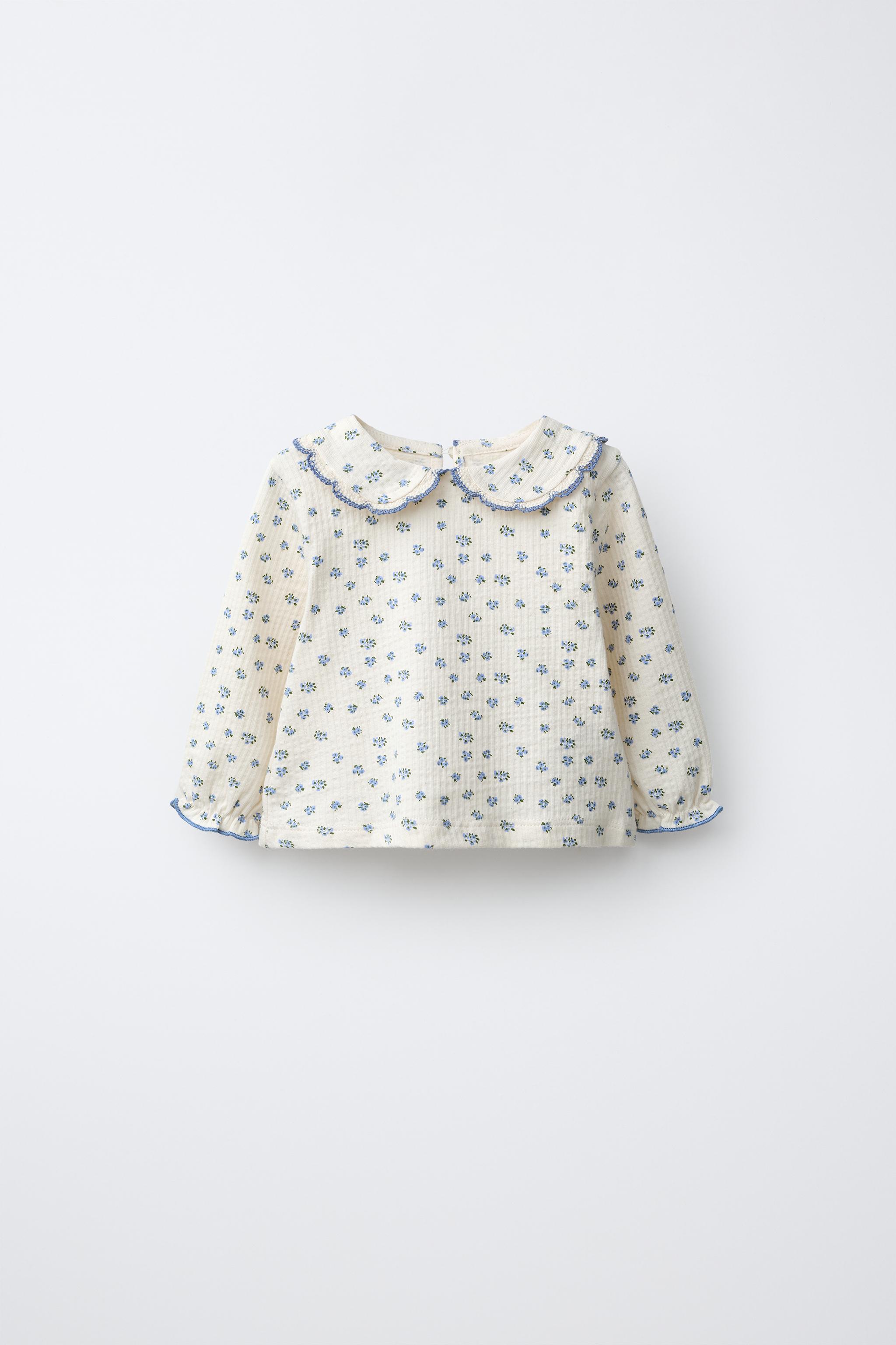 CROCHET PETER PAN COLLAR T-SHIRT — Ecru