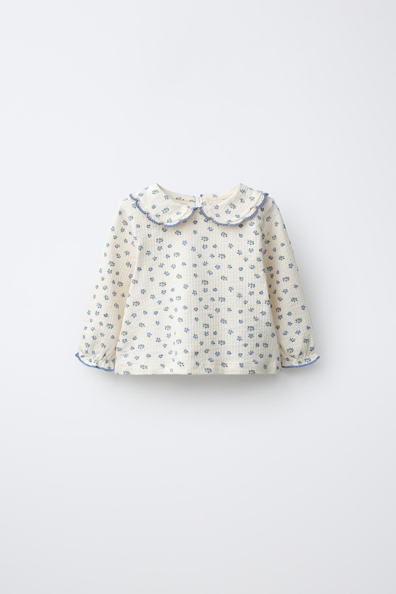 CROCHET PETER PAN COLLAR T-SHIRT — Ecru