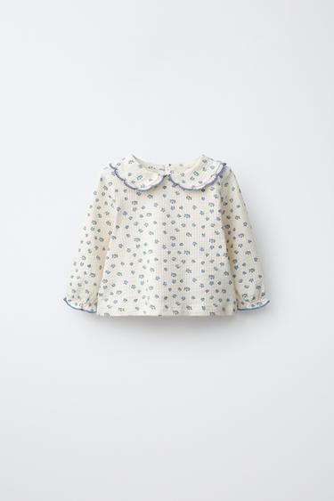 CAMISETA CUELLO BOBO CROCHET - Crudo de Zara - Imagen 0