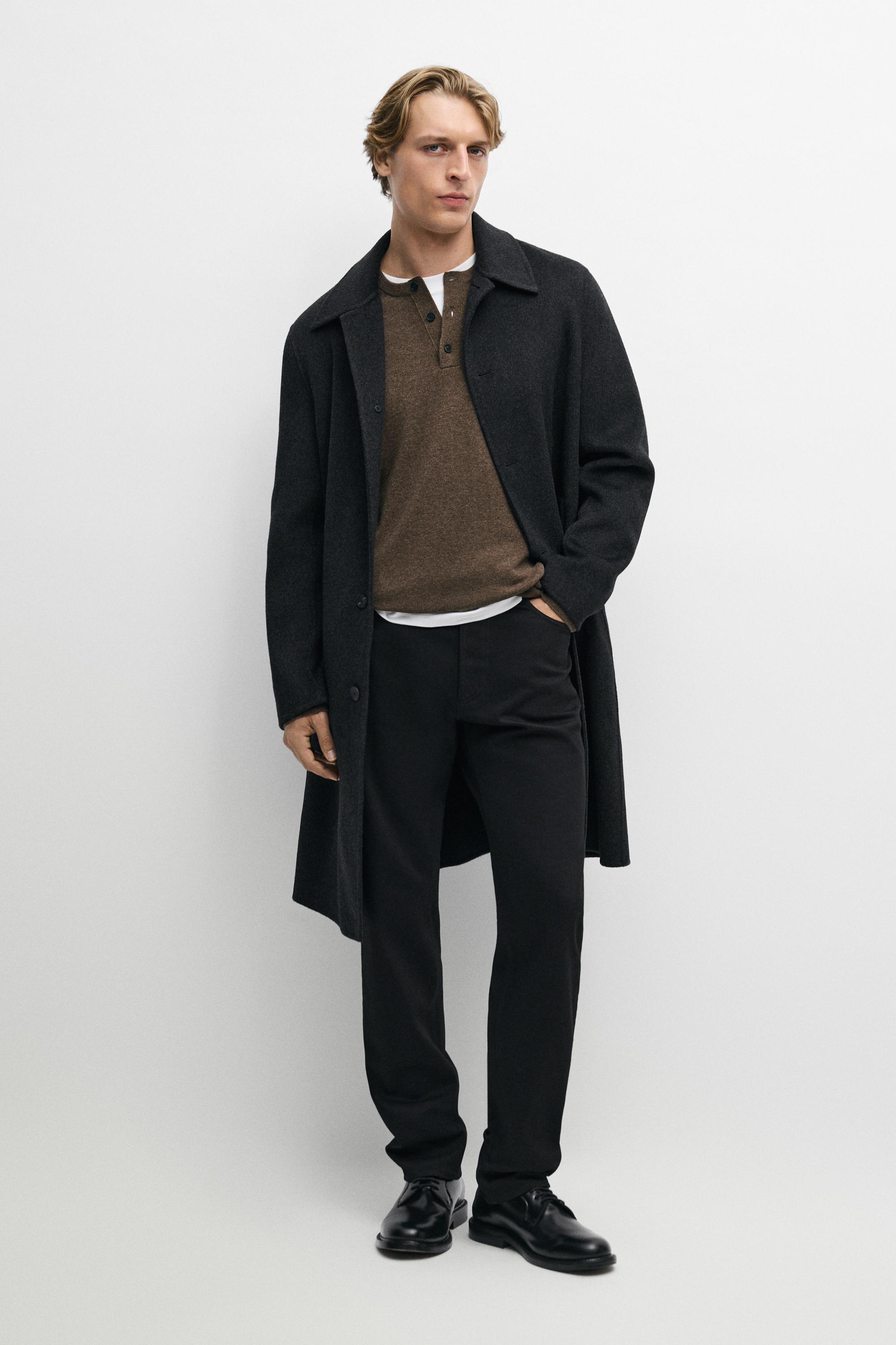 Long wool blend coat - Anthracite Gray | ZARA United States