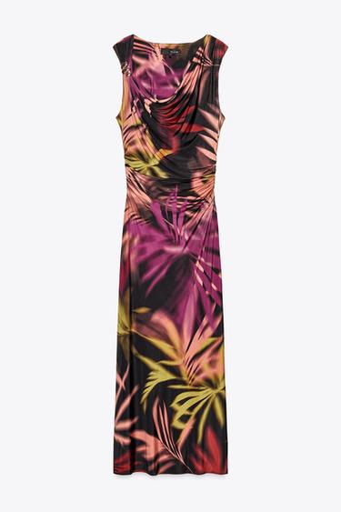 ROBE MIDI IMPRIMÉE DÉCOR - Multicolore de Zara - Image 6